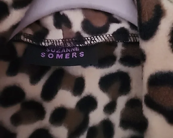 NWT-Suzanne Somers Leopard (100% Polyester Leopard Print Fabric) Swing Jacket - Picture 2 of 9